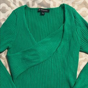INC International Concepts Green Ribbed Sweater